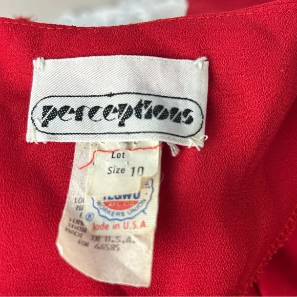 Vintage‎ Y2K Perceptions Bright Red Party Dress Midi Size 10 - Picture 12 of 15
